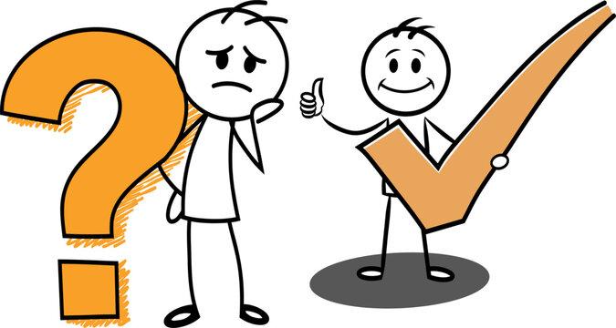 Question answer solution problem solving correct right success tick choice decision concept