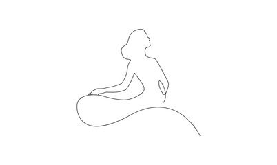 Soft Minimal Female Face Sketch Continuous Line Woman Outline Art