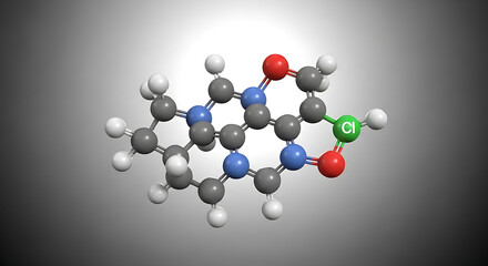 3d molecular structure of a complex organic compound