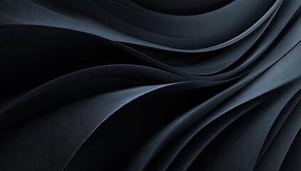 Abstract, dark, wavy shapes create a textural and layered composition