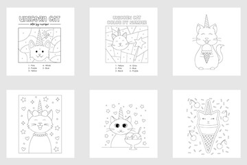 Whimsical Unicorn Cat Drawing