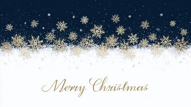 Elegant Christmas greeting with snowflakes and a festive holiday message - Powered by Adobe