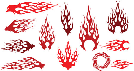 Fiery Flames Vector Collection Dynamic Graphic Elements for Creative Designs