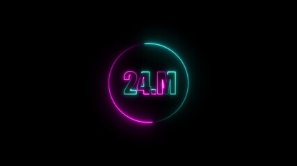 24 Million achievement for social media videos animation. neon light 24 million text letter with black background.... - Powered by Adobe