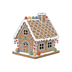 Festive gingerbread house with candy canes and gumdrops, perfect for holiday celebrations and sweet treats, embodying the spirit of Christmas joy