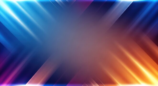 A vibrant, abstract background featuring a mix of blue, orange, and purple hues with diagonal lines and a gradient effect.