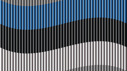 A striking close up view of the estonian flag featuring horizontal bands of blue black and white