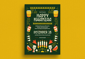Retro Happy Kwanzaa Event Flyer