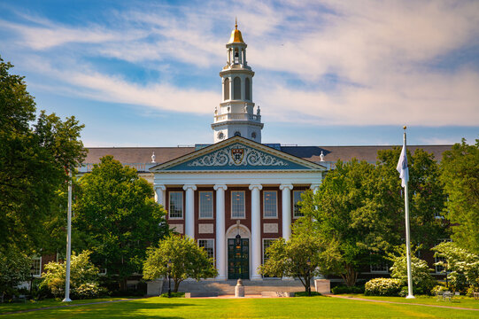 Boston, Massachusetts, USA - June 05, 2025 : Baker Library at Harvard Business School in Boston, Massachusetts