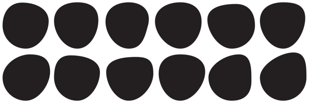 Blobs icon. Rock black icons. Drops or stone silhouettes. Vector set of black blobs . Organic blob shapes collection 