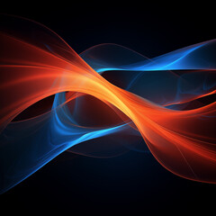 Blue Orange Abstract Flow
