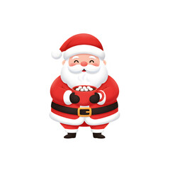 Fototapeta premium Santa Claus Holding Hot Chocolate with Marshmallows PNG – Cozy Christmas Sticker Illustration