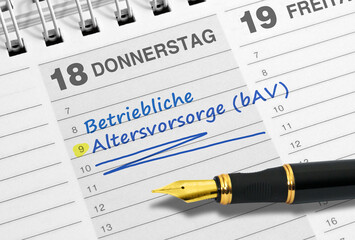 Terminnotiz, "Betriebliche Altersvorsorge (bAV)"
