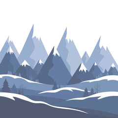 Stunning mountain landscape with snow-capped peaks and peaceful winter scenery, perfect for travel, adventure, and nature-themed designs and creative projects