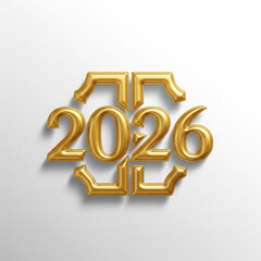 Golden 2026 New Year Celebration Graphic with Abstract Geometric Design