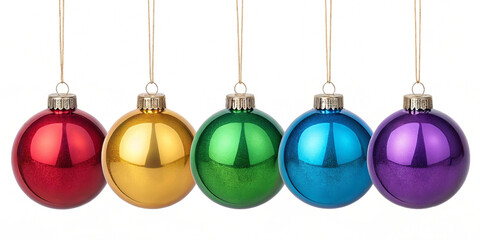 Colorful Christmas Ornaments &ndash; Red, Gold, Green, Blue & Purple Holiday Baubles