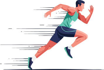 Dynamic Runner Illustration Capturing Speed and Motion