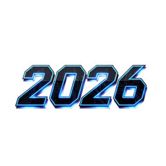 Dynamic 2026 year number in glowing blue digital style, perfect for representing future technology, innovation, and the anticipation of upcoming events and milestones