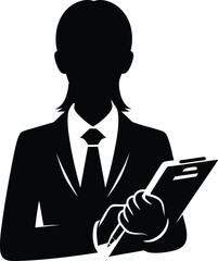 Professional business person silhouette bundle vector illustration isolated on a white background