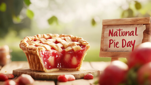 Delicious apple pie celebrating national pie day outdoors