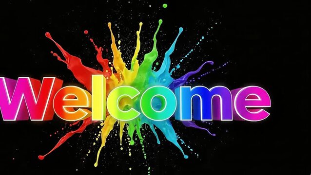 Welcome splash screen colorful background video animation intro outro template for your project