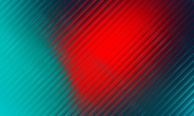 Vibrant Red and Teal Ribbed Glass Wave Background for Modern Digital Design