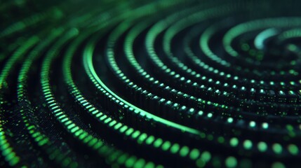 Abstract digital radar pattern showing green visualization