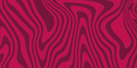 Fototapeta premium Red Groovy Waves Background. Abstract colorful retro style groovy psychedelic background banner. Vector Modern background for design and card, covers, package, wrapping paper. 