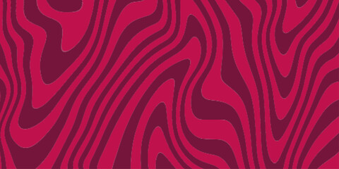 Red Groovy Waves Background. Abstract colorful retro style groovy psychedelic background banner. Vector Modern background for design and card, covers, package, wrapping paper.

