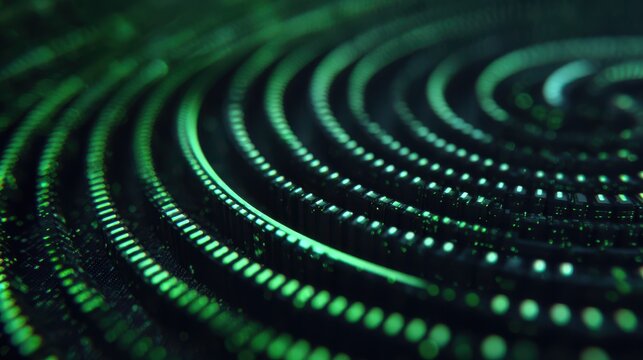 Abstract digital radar pattern showing green visualization