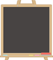 Vector Illustration of a Classic School Blackboard on a Wood Tripod