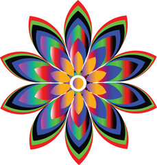 Abstract geometric composition with vibrant color palette