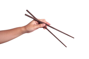 hand hold a chopstick