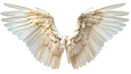 Majestic, symmetrical angel wings with intricate feather details