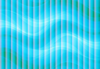 Obraz premium Abstract Blue Vertical Stripes with Wavy Light Effect Background.