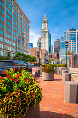 Boston square and cityscape atreet view