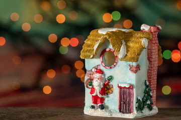 Christmas ornaments on abstract background