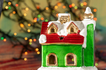 Christmas ornaments on abstract background