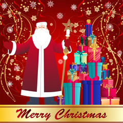 Festive Santa With Bright Christmas Gifts