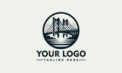 Classic Bridge Vector Logo Illustration Art, a Timeless Emblem for Branding and Design Projects