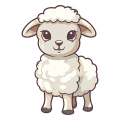 Cute Baby Sheep Lamb Standing Illustration Animal