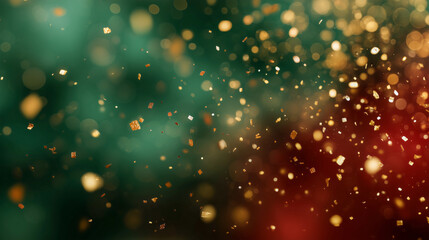 Fototapeta premium A bright green and red background with gold glitter