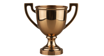 Bronze trophy cup isolated on transparent background