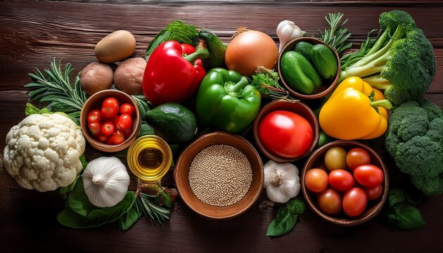 fresh ingredients for healthy cooking and delicious meals