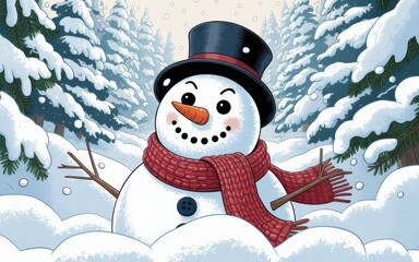 snowman in the snow