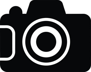 camera icon silhouette vector on white background