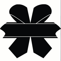 Black bow tie ribbon banner blank isolated on white background symbol graphic isolated on white background, Vector, illustration
