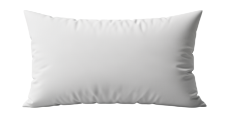 Soft white bed pillow for sleeping comfort isolated on transparent background