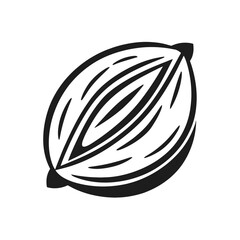 Stylized cocoa bean vector illustration on a white background, isolated graphic element isolated on white background, Vector, illustration