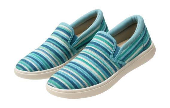 Lightweight striped slip-ons featuring a cushioned collar for comfort.